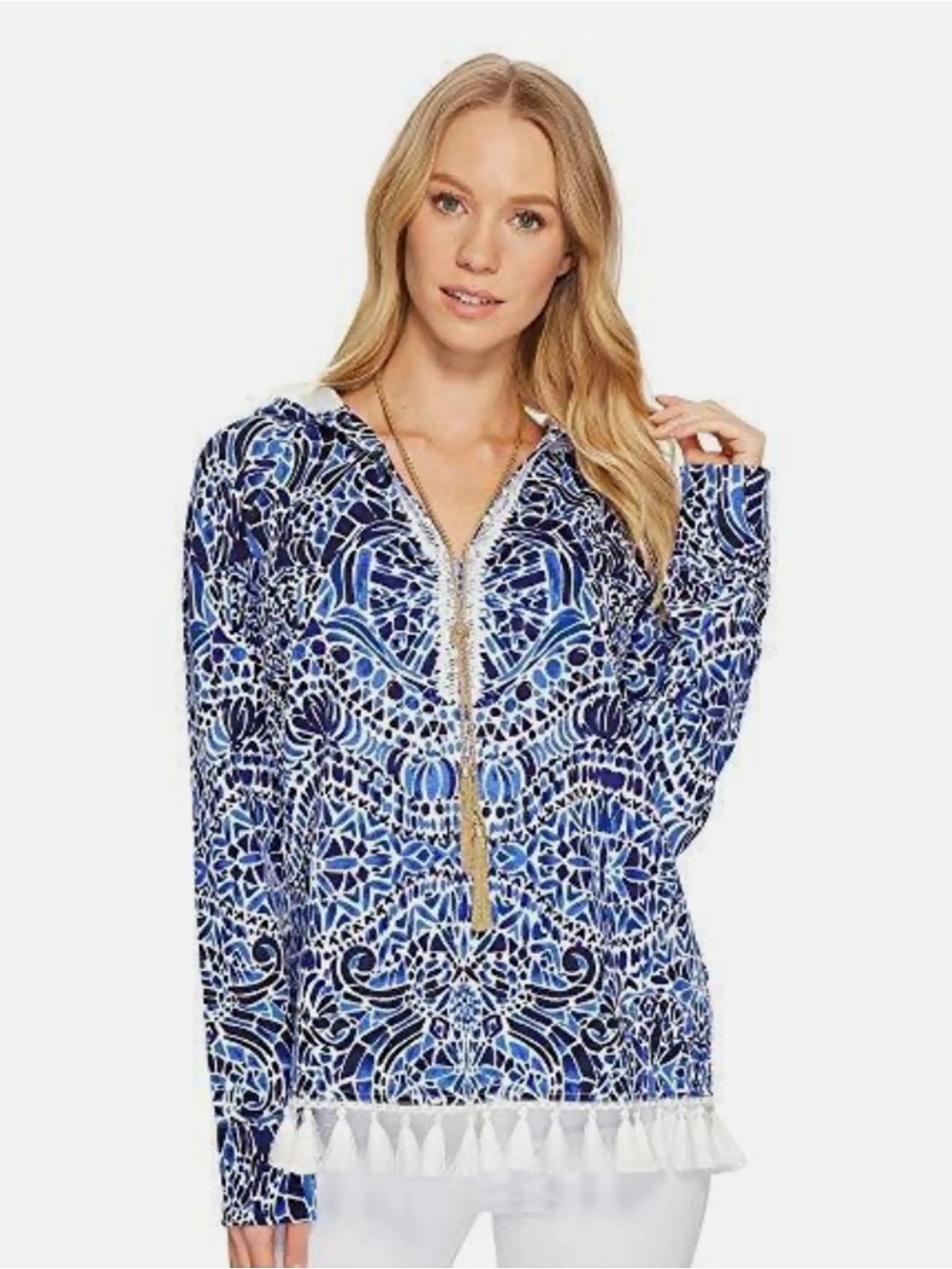 Lilly Pulitzer Harmon Hoodie Taverna Tile Sz M